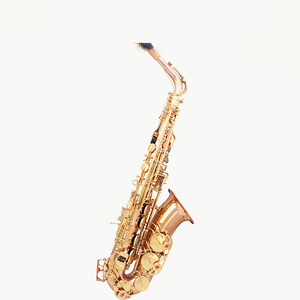 Saxophone alto en la (Clé de Do) de haute qualité, finition laquée or, polissage, clé de Do (Clé de C) haute, double renfort en laiton - Product Image 1