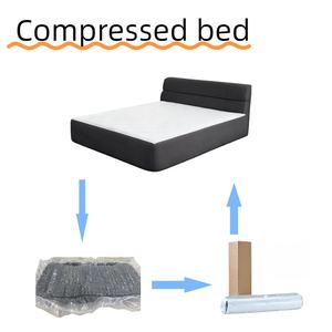 现代风格可压缩模块化床纯海绵真空卷装盒真皮软垫耐用广州工厂 - Product Image 1