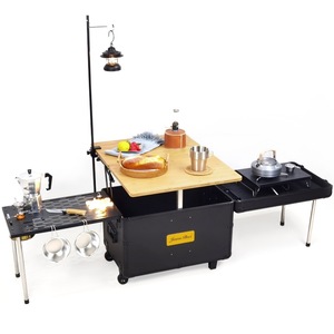 Outdoor mobile kitchen, car <b>camping</b> box, outdoor cooking <b>storage</b> box, folding tea <b>table</b>, coffee expansion - Product Image 1
