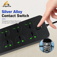 Multiprise universelle 3000W avec 6 prises universelles, 4 USB-A et 2 USB-C, disponible avec cordon d'alimentation UK, EU ou US, OEM ODM