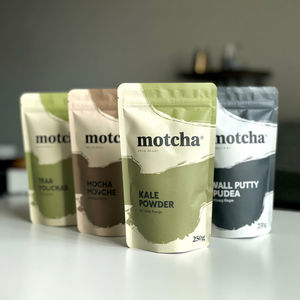 Sacs de poudre de Matcha personnalisés de vente chaude 50g 250g 100g feuille d'aluminium Stand up Pouch sac en Mylar de qualité alimentaire avec fermeture éclair quantité minimale de commande 500 - Product Image 1