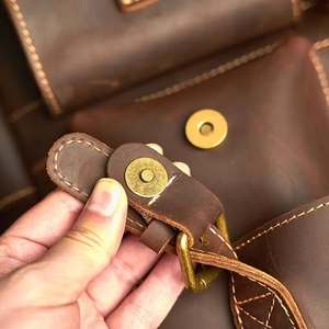 Classic Leather Travel Backpack <b>Large</b> Capacity Multiple Pockets Zipper Closure Soft Handle Casual Unisex Backpack - Product Image 2