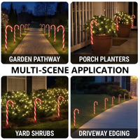 Guirlande lumineuse LED solaire en forme de canne à sucre de Noël, multifonctionnelle, étanche IP65, pour la décoration extérieure du jardin, du passage, de la cour et de la pelouse