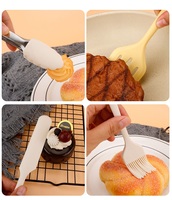 5 pièces Silicone outils de cuisson ensemble antiadhésif Silicone pinces de cuisine brosse à huile oeuf fouet en plastique jaune d'oeuf séparateur pot spatule