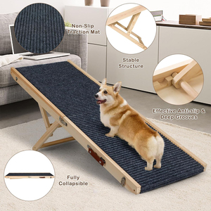 Rampa para Perros Plegable de Madera, Ajustable en Altura, Antideslizante y Resistente, <span class=keywords><strong>Escaleras</strong></span> para Perros, Rampa para Mascotas Mejorada para Sofá - Product Image 4