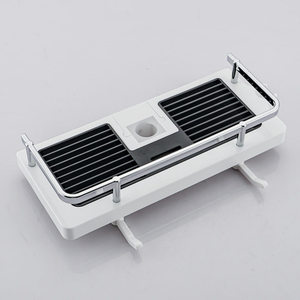 <b>Shower</b> <b>Head</b> Storage Rack Rectangular Wall Mounted No Drilling Required Bathroom Shelf Corner Mount Single Layer - Product Image 2