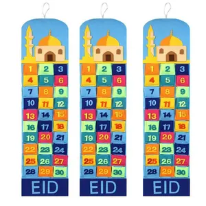 Calendario Ramadan Eid Mubarak calendario del conto alla rovescia appeso calendario dell'avvento 2023 per bambini regali Eid decorazioni Ramadan