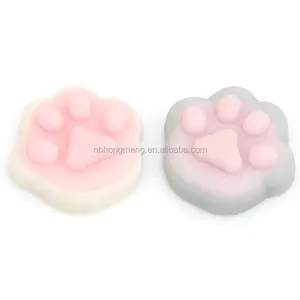 Hot Sale TPR soft Slow Rising Rubber Mochi Squeeze Silicone Anti Stress Squishy Toys shaped paw for Kids