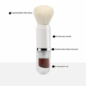 Ensemble de pinceaux de maquillage rétractables 6-en-1 portables, poils doux en fibres synthétiques, pinceaux pour le <span class=keywords><strong>visage</strong></span>, le blush, les yeux, le fond de teint, ensemble complet - Product Image 6