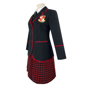 Sweet Umbrella Academy <b>Cosplay</b> Costume <b>Women</b> School Uniform Jacket Plaid Skirt Halloween Performance Outfit - Product Image 4
