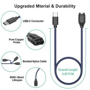 Chargeur de montre en nylon USB Type C pour Garmin <span class=keywords><strong>Venu2</strong></span>/VenuSq2/3/3S Fenix 6/7/6S Pro/5X Plus Vivoactive4/4S/3 Forerunner 945/935/245 - Product Image 3