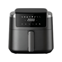 Nouvelle friteuse à air numérique 9L multifonctionnelle sans huile, four à air chaud avec 8 préréglages, arrêt automatique et protection contre la surchauffe pour usage domestique et commercial