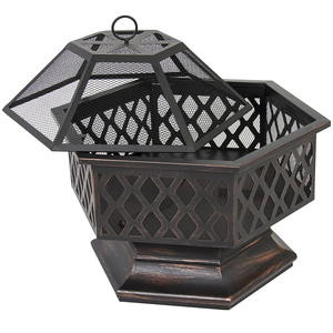 Panier à feu extérieur robuste <span class=keywords><strong>de</strong></span> style tendance pour <span class=keywords><strong>bois</strong></span> <span class=keywords><strong>de</strong></span> chauffage, forme hexagonale, pour cuisson en extérieur - Product Image 4