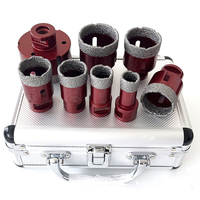Drills-King Kit de 8 scies cloches diamantées 20 + 25 + 32 + 40 + 45 + 50 + 68mm M14 Perçage à sec pour carreaux de porcelaine Céramique Marbre Jeu de forets diamantés