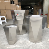 Grands pots et jardinières en acier inoxydable, design moderne pour la décoration de la maison et des hôtels, utilisation en extérieur et en intérieur