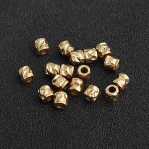 Stainless Steel 18K Gold Plated Faceted Cylindrical Spacer <b>Beads</b> <b>For</b> <b>Bracelet</b> Making Jewelry Accessories - Product Image 2