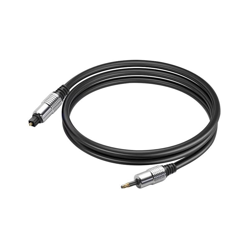 Black 3.5mm to optical fiber audio cable