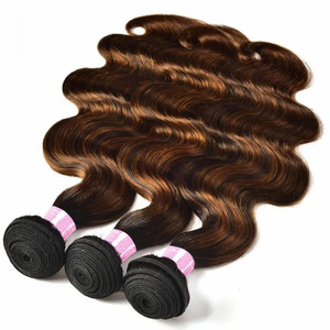 Estensioni di <span class=keywords><strong>Capelli</strong></span> Umani Professionali da Produttore Reale, Ingrosso, Fasci di <span class=keywords><strong>Capelli</strong></span> Umani con Mèches P4/27 Body Wave - Product Image 3