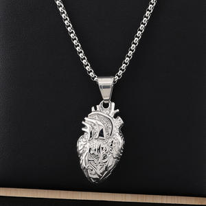 Collier pendentif cœur organique <span class=keywords><strong>humain</strong></span> Zhongzhe, unique et personnalisé, en acier inoxydable plaqué or 18 carats PVD, étanche, bijoux de chaîne - Product Image 3