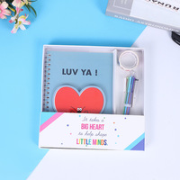Fünfteiliges süßes Kawaii-Briefpapier-Set Kinder geburtstags geschenk Farbiger Kugelschreiber Klebeband-Geschenk box inklusive Notizbuch