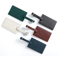 Étiquettes de bagages en cuir véritable personnalisées de luxe Mount Yanzhi avec logo sur mesure, étiquette de nom pour valise de voyage, identificateur de bagages d'aéroport