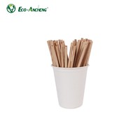 Pailles jetables en bois naturel - Accessoires de bar écologiques biodégradables pour fêtes