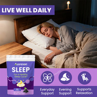 Ausreson OEM Compléments Gommes Sommeil Adultes à Base de Plantes Soutien Naturel à la Relaxation GABA Mélatonine L-Théanine Sans Sucre
