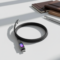 Cable de Datos USB C a C de 100W con Logotipo Personalizado, Diseño de Luz LED Intermitente, Carga de Alta Velocidad, Compatible con Todos los Dispositivos Electrónicos Inteligentes Tipo C