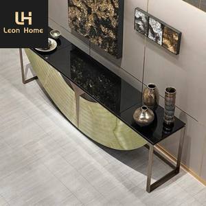 Su misura di Lusso <span class=keywords><strong>Soggiorno</strong></span> Ingresso Marmo Naturale Semicircolare Casa di Moda <span class=keywords><strong>Lungo</strong></span> <span class=keywords><strong>E</strong></span> <span class=keywords><strong>Stretto</strong></span> Console Da Tavolo - Product Image 3