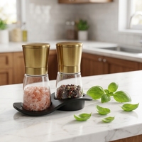 Ensemble moulin à sel et à poivre en acier inoxydable 304 de qualité supérieure, capacité 170 ml x 2, moulin à épices manuel écologique pour la cuisine