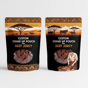Food Safe Laminated Plastic Stand Up Zipper Pouch Tear-Resistant FDA Material Certified Packaging Option for Elk Jerky Strips - Product Image 1