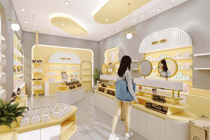 Luxury Cosmetics Store Interior Design Turnkey Beauty Retail Fixtures Custom <b>Display</b> <b>Cabinet</b> Makeup Shop Furniture Manufacturer - Product Image 2