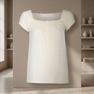 T-shirt surdimensionné pour femme avec détails en dentelle - Product Image 2