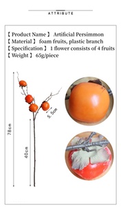 KEWEI 691 Fruta Artificial al por Mayor, Caquis de Espuma, Fruta Artificial, Bonsái de <span class=keywords><strong>Caqui</strong></span> para Decoración del Hogar - Product Image 4
