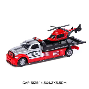 Juguete de Camión y Remolque 2 en 1, Modelo de Coche Retro de Simulación, Juguete de Vehículo de <span class=keywords><strong>Transporte</strong></span> Plano de Metal Fundido a Presión - Product Image 4