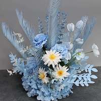 Fleur artificielle en soie en pot pour mariage, produit fini, décoration pour chemin de table en T, arrangement floral de mariage