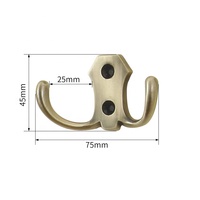 Crochets muraux multifonctionnels en alliage de zinc écologique pour salle de bain et cuisine, crochets à double extrémité pour serviettes et vêtements, pour usage hôtelier