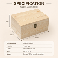 Boîte en bois de luxe, boîte de rangement en bois massif avec couvercle à charnières pour l'organisation professionnelle du bureau