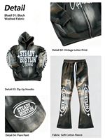 Ensemble de survêtement tendance pour homme, style vintage, coupe oversize, épaules tombantes, en coton 380 GSM, avec logo personnalisé, style hip-hop