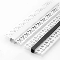 Profilé LED en aluminium de 15 mm de largeur pour éclairage linéaire de plafond en plâtre, avec couvercle en PC diffuseur et dissipation thermique, canal LED pour cloison sèche à rainure en T