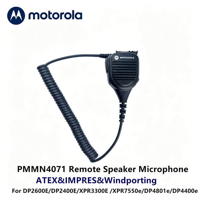 Motorola PMMN4071 ATEX IMPRES Noise-canceling Remote Speaker Microphone for DP2600E DP2400E XPR3300E DP4801e DP4400e Radio