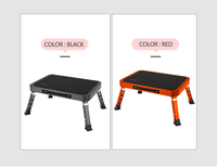 Échelle pliante en acier à 1 marche, tabouret portable pour tout-petits, 3 hauteurs réglables, capacité de charge de 150 kg, antirouille, intérieur/extérieur