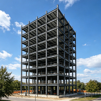 Bâtiment de stationnement à structure en acier de grande hauteur, projet commercial préfabriqué à plusieurs étages, ingénierie moderne