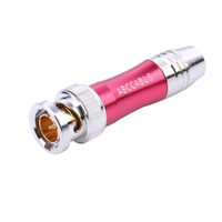 BNC mâle Sober rg59 SDI câble connecteur prise Jack plaqué or cuivre broche 75ohm alliage de Zinc noir/rose adaptateur Audio et vidéo
