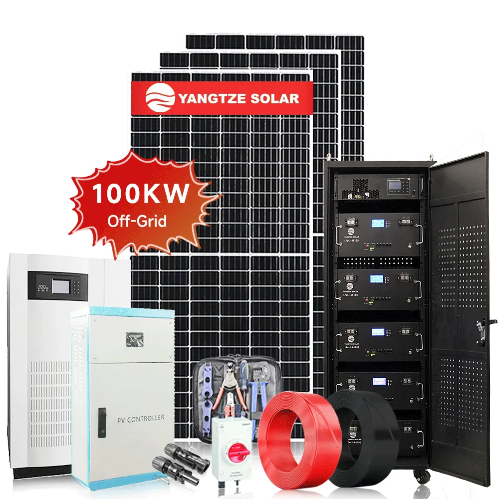100kw 150kw solar power system solar battery completset house system