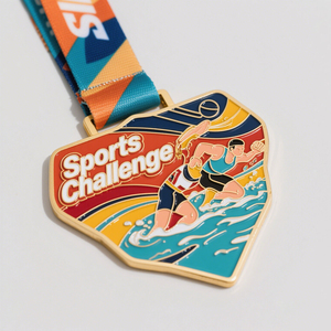 Conquistatore Challenge runner medaglie personalizzate 1 ° 2 ° posto oro argento bronzo metallo antico Design personalizzato per la pallavolo - Product Image 2