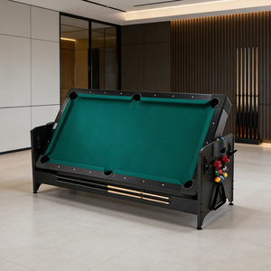 Table de billard 4-en-1 S.Q.F avec plateau de ping-pong, surface en ardoise professionnelle, poches de récupération des billes, design pliable (7ft-9ft) - Product Image 2