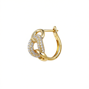 Orecchini a Cerchio in Oro E3657 con Incastonatura a Canale di Diamanti, Gioiello di Lusso per Uso Quotidiano Femminile - Product Image 1