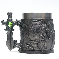Tasses à bière en acier inoxydable Death Angel Demon Scythe Handle Drink Cup As Halloween Horrible Tankard