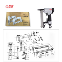 Punaise tête ronde cloueuse à ongles pneumatique Air déco cloueuse Coper canapé chaise pistolet à ongles clous agrafeuse pour bois